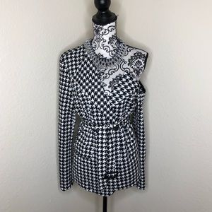 Houndstooth Cold Shoulder Blazer